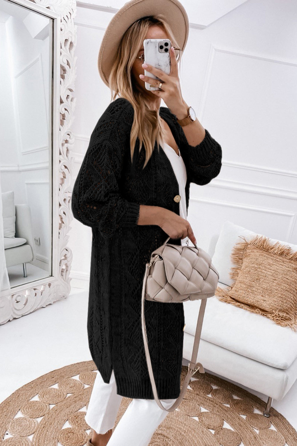 V-Neck Long Sleeve Cardigan