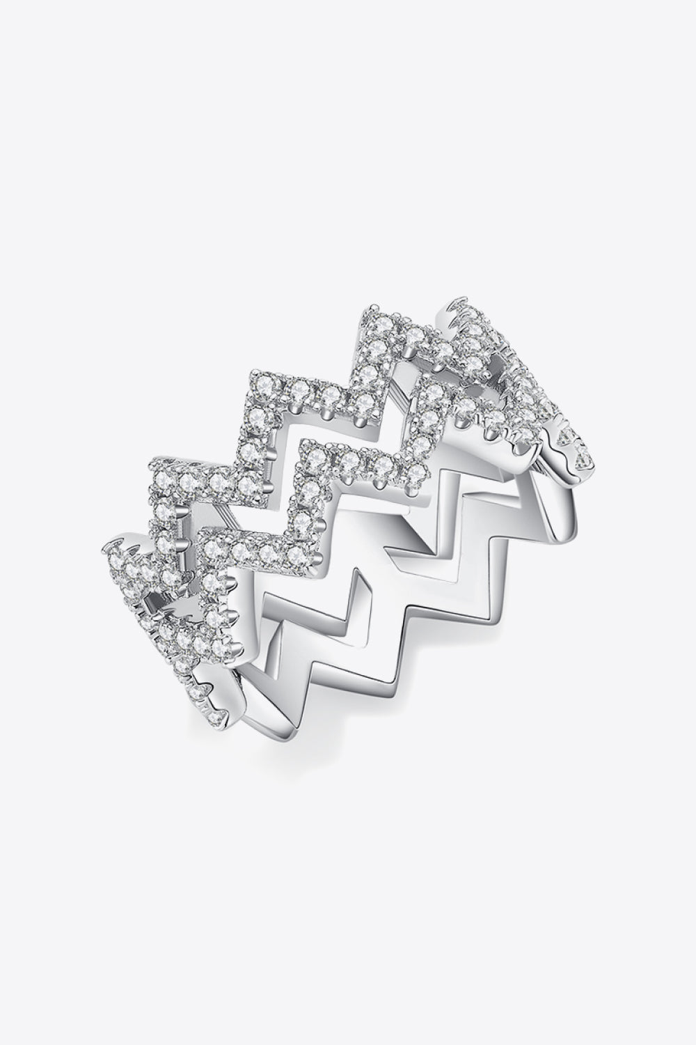 Adored Moissanite Zigzag Stacking Rings